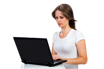 woman with computer