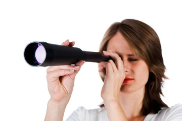 woman with telescope