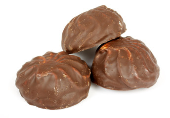 souffle in a dark chocolate on white background