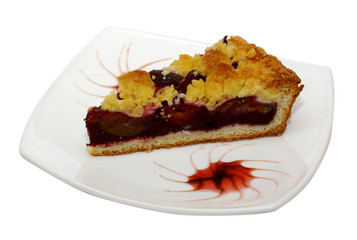 Freshly baked plum cake