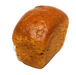 loaf of whole rye bread isolated