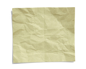 recycled crumpled paper isolated