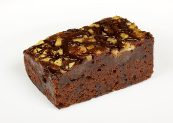 chocolate cake with whiped cream isolated