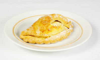 object on white - food patty with a cabbage