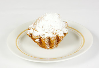 Muffins on white background