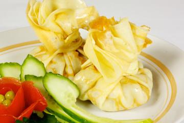 Savory pancake like cake filled