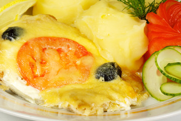 Ham and potato gratin