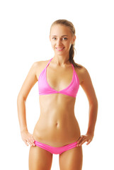 Sexy tan woman in bikini