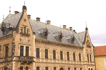 Old Prague city view - old buildings