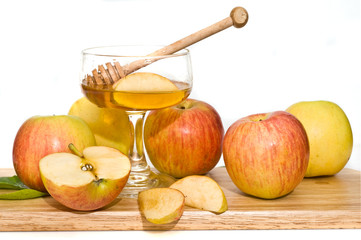 honey with  apple for Rosh Hashana – jewish new year