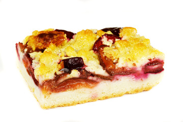 delicous crumb cake with plum