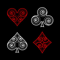 Vector Ornamental Poker Symbols