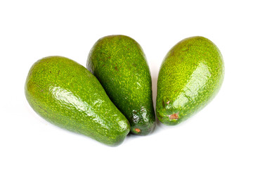 Ripe green avocado. Isolated