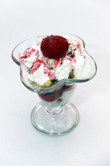 desert with strawberry and cream