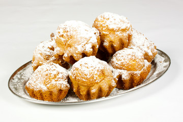 Muffins on white background