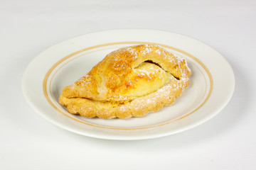 object on white - food patty with a cabbage