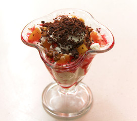 dessert with cream and chocolate
