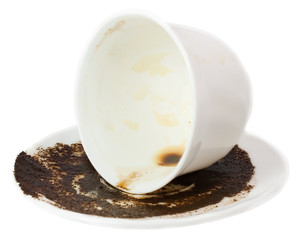 A cup of coffee for fortune telling, isolated