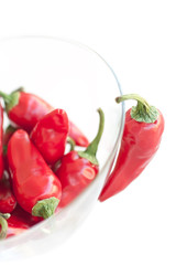 Red pepper in a glass Vertical