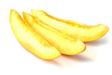 slices of melon isolated on white