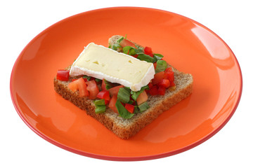 Toast with cheese camembert