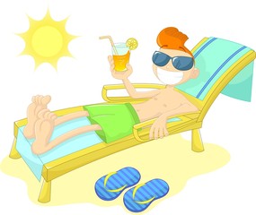Obraz premium boy at the beach