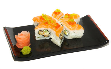 appetizing sushi isolated on the white background
