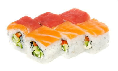 appetizing sushi isolated on the white background