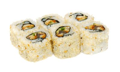 appetizing sushi isolated on the white background