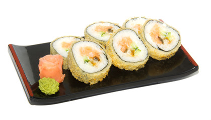 appetizing sushi isolated on the white background