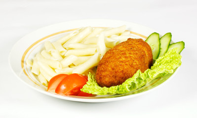 Cutlets with a garnish