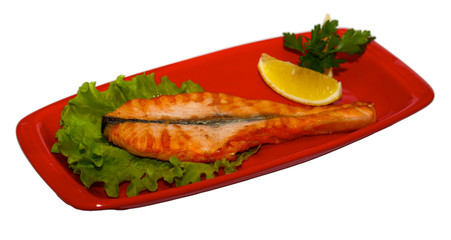 Grilled salmon fish