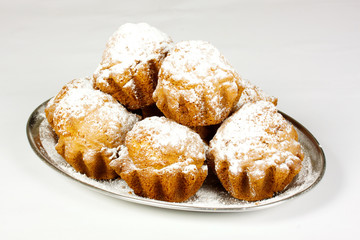 Muffins on white background