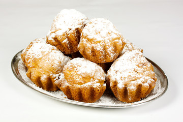Muffins on white background