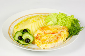 Ham and potato gratin