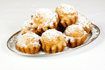 Muffins on white background