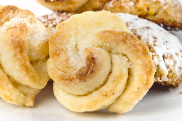 Bakery foodstuffs set on a white background