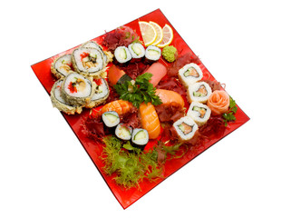 Sushi Set - Different Types of Maki Sushi and Nigiri Sushi