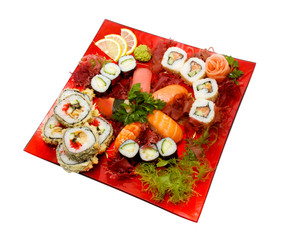 Sushi Set - Different Types of Maki Sushi and Nigiri Sushi