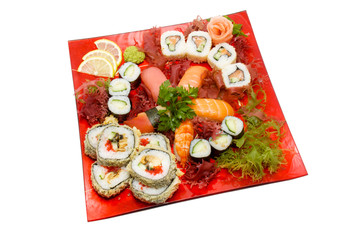 Sushi Set - Different Types of Maki Sushi and Nigiri Sushi