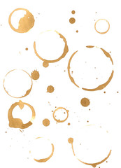 Prints of coffee spilled on the paper