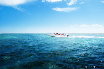speed boat in Caribbean sea