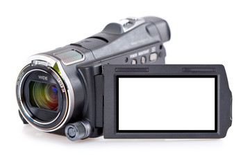 Camescope avec écran LCD vu de face - obrazy, fototapety, plakaty