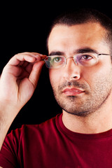 male man with glasses