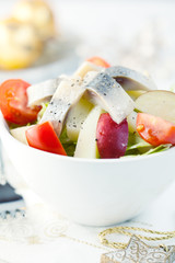 Herring salad with apples for christmas