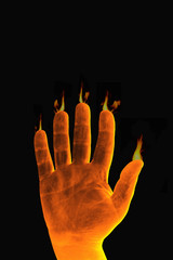 Hand im Feuer Brennende Hand 034 feuer