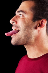 Obraz premium male man with tongue out