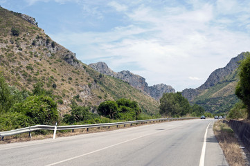 Country road along Apennines, Salerno, Italy