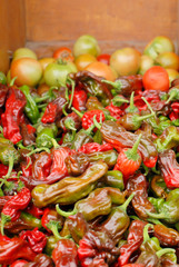 Chili Peppers in Wood Crate