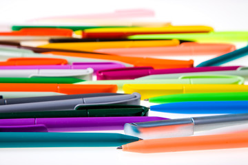 Fototapeta premium Multi-colored plastic pens
